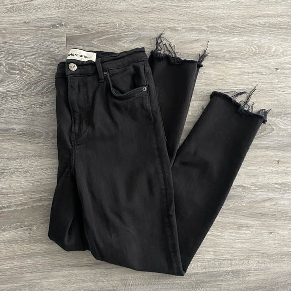 Reformation High and skinny raw ankle skinny jeans height waisted black - Picture 1 of 7